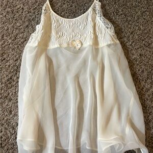 Elegant Cream Sleeveless Dress